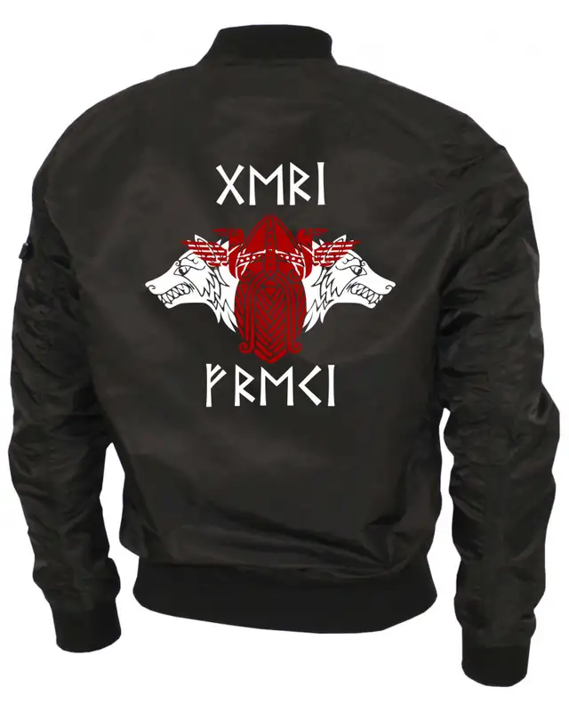 Bestickte Ma1 Bomberjacke "Leichtversion" (Geri und Freki) Bild 4