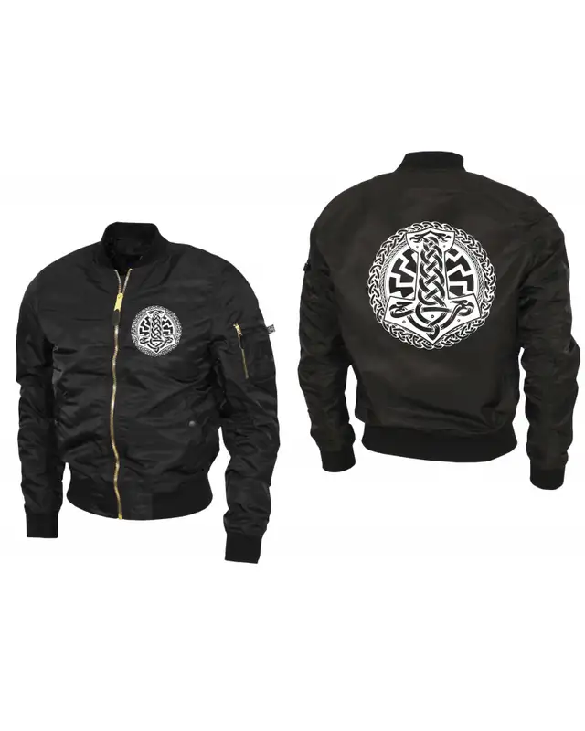 Bestickte Ma1 Bomberjacke "Leichtversion" (Schwarze Sonne, Thorhammer) Bild 3