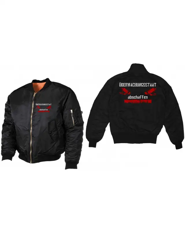 Bestickte MA1 Bomberjacke (Überwachungsstaat abschaffen) Bild 3