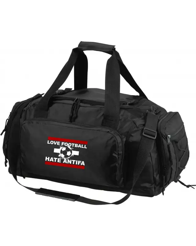 Bestickte Sporttasche "Magni" (Love Football hate Antifa)