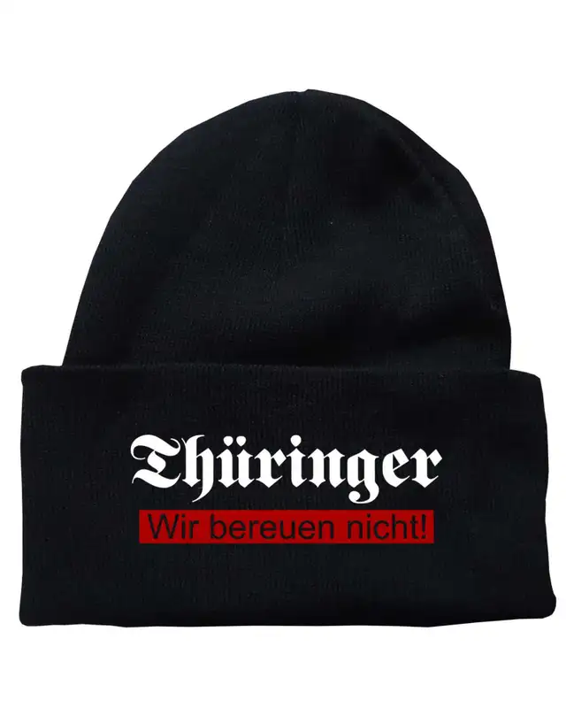 Bestickte Strickmütze "Freya" (Thüringer, wir bereuen nicht)