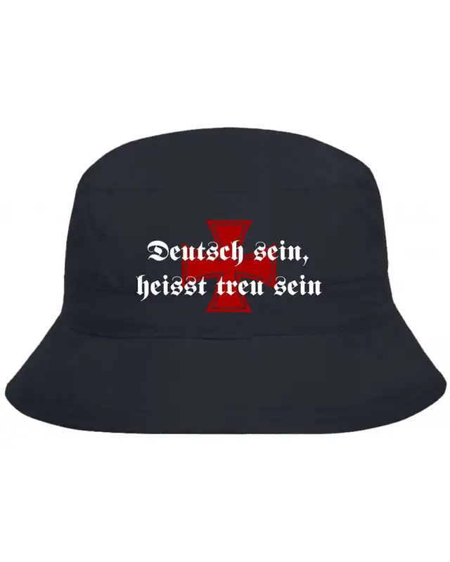 Bestickter Anglerhut "Urlaub" (Deutsch sein, heißt treu sein)