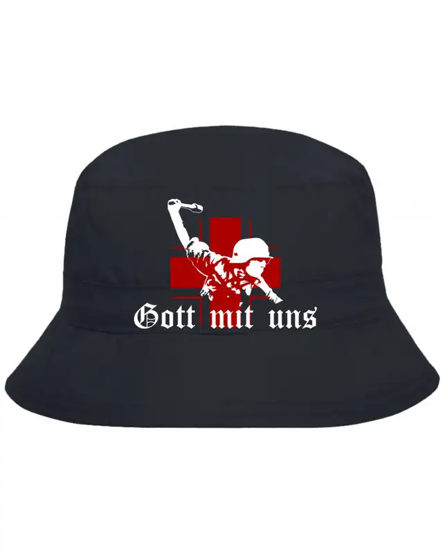 Bestickter Anglerhut "Urlaub" (Gott mit uns, Soldat)