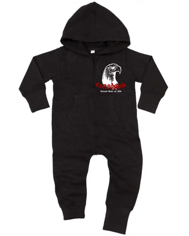 Bestickter Baby Strampler (Consdaple, Adlerkopf 1990)