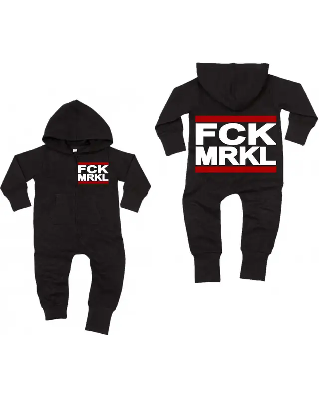 Bestickter Baby Strampler (FCK MRKL) Bild 4
