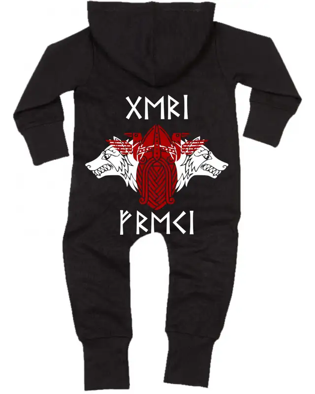 Bestickter Baby Strampler (Geri und Freki) Bild 2