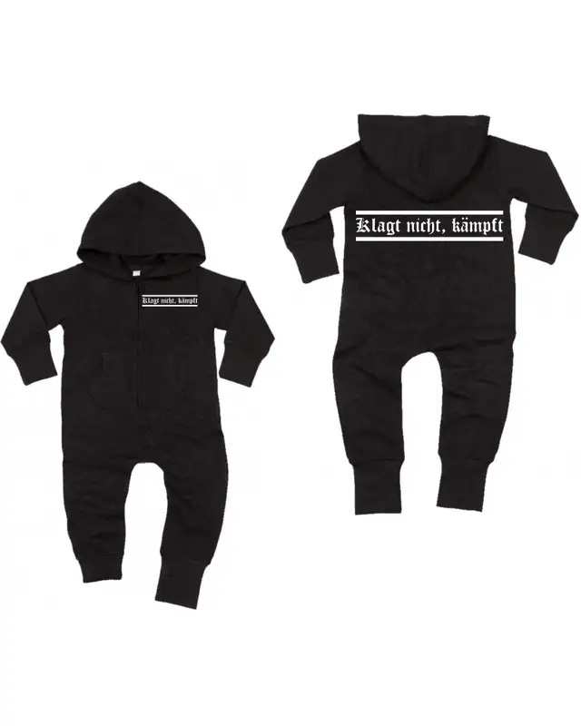Bestickter Baby Strampler (Klagt nicht kämpft) Bild 3