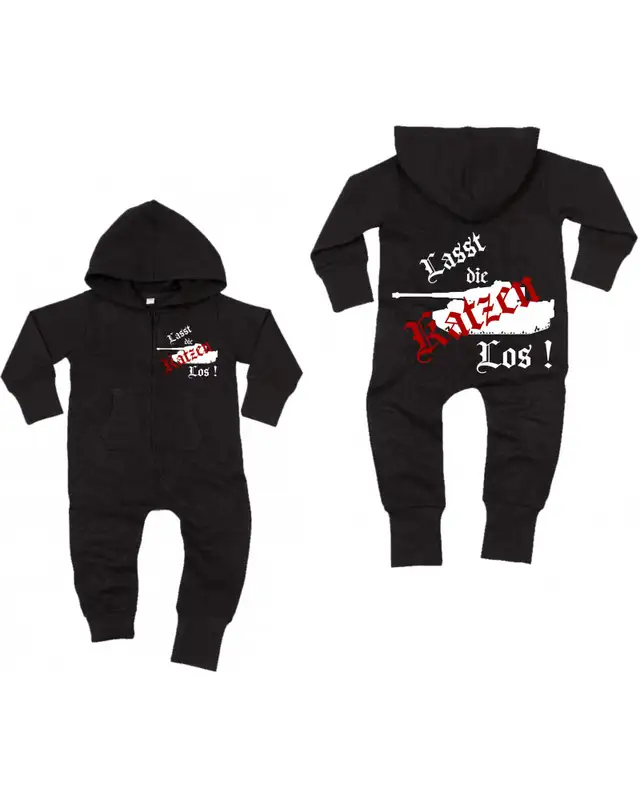 Bestickter Baby Strampler (Lasst die Katzen los) Bild 3