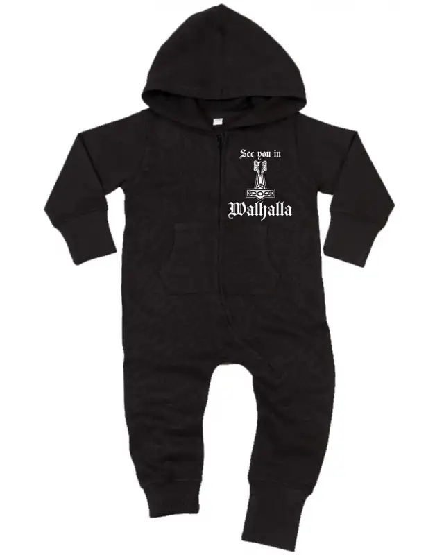 Bestickter Baby Strampler (See you in Walhalla Thorhammer)