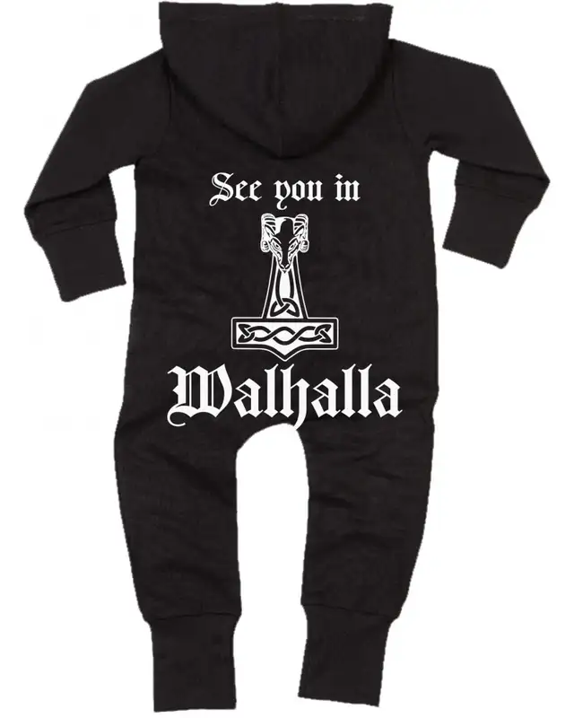 Bestickter Baby Strampler (See you in Walhalla Thorhammer) Bild 2