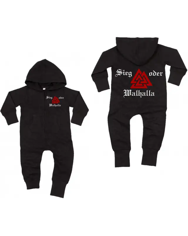 Bestickter Baby Strampler (Sieg oder Walhalla) Bild 3