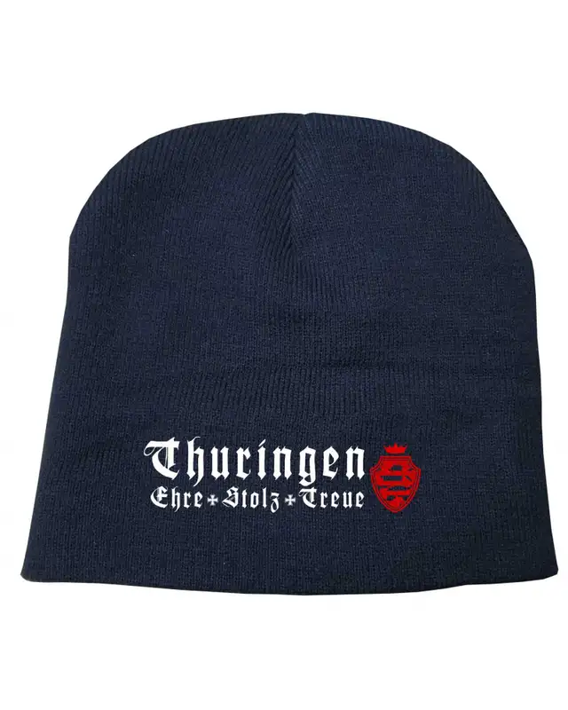 Bestickter Beanie "Fricka" (Thüringen, ehre stolz treue)