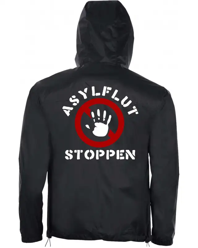 Bestickter Herren Windbreaker (Asylflut stoppen) Bild 2
