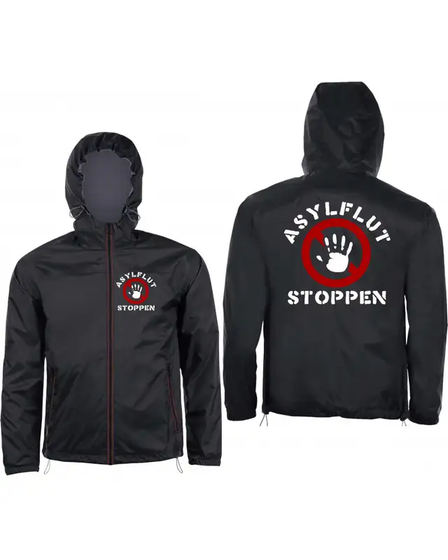 Bestickter Herren Windbreaker (Asylflut stoppen) Bild 3