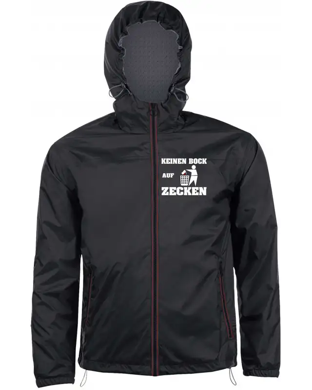 Bestickter Herren Windbreaker (Keinen Bock auf Zecken)