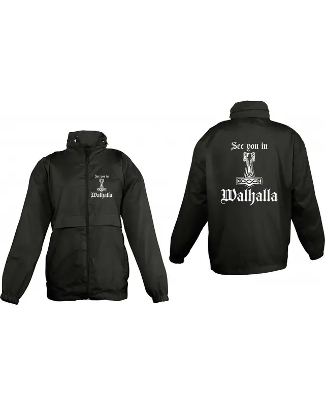 Bestickter Kinder Windbreaker (See you in Walhalla Thorhammer) Bild 3
