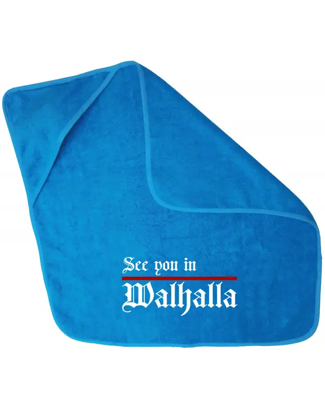Besticktes Baby Handtuch 75x75cm (See you in Walhalla, Strich)