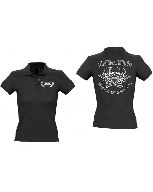 Besticktes Damen Poloshirt (Anti-Antifa) Bild 3