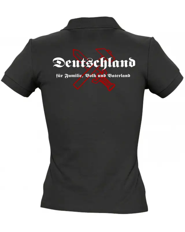 Besticktes Damen Poloshirt (Deutschland für Familie, Volk und Vaterland) Bild 2