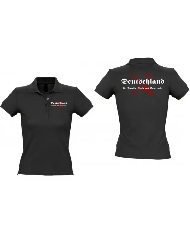 Besticktes Damen Poloshirt (Deutschland für Familie, Volk und Vaterland) Bild 3