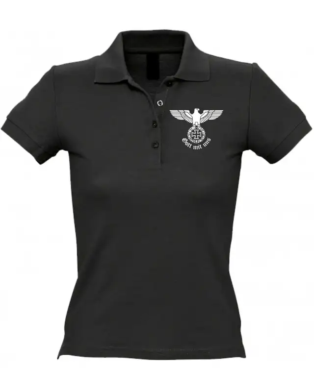 Besticktes Damen Poloshirt (Gott mit uns)
