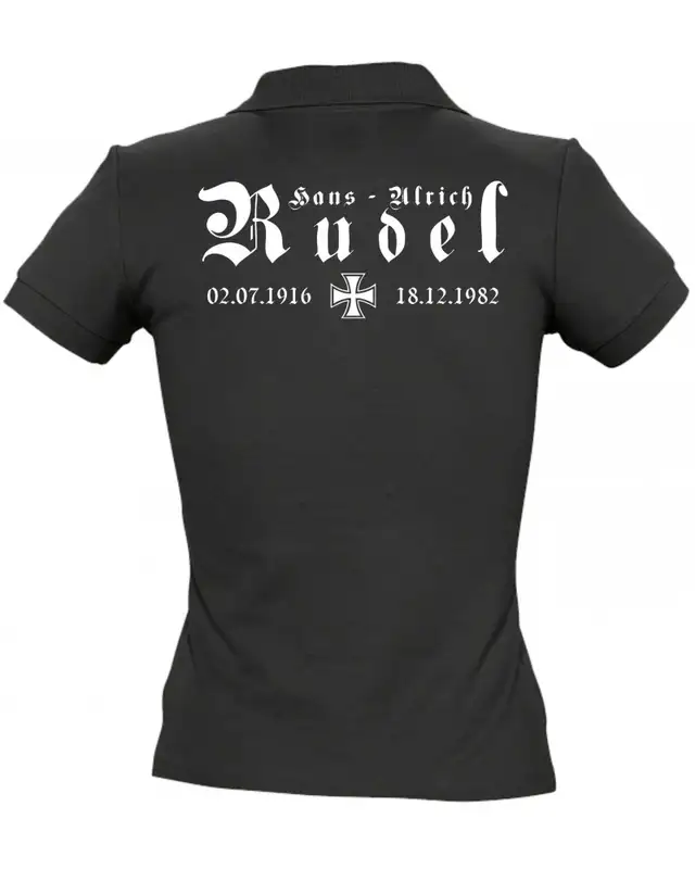 Besticktes Damen Poloshirt (Hans - Ulrich Rudel, Kreuz) Bild 2