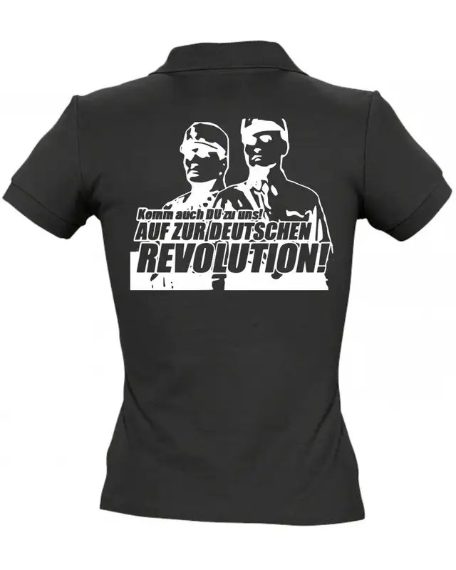 Besticktes Damen Poloshirt (Komm zur Revolution) Bild 2