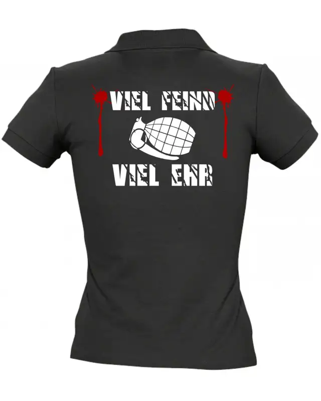 Besticktes Damen Poloshirt (Viel feind viel Ehr) Bild 2