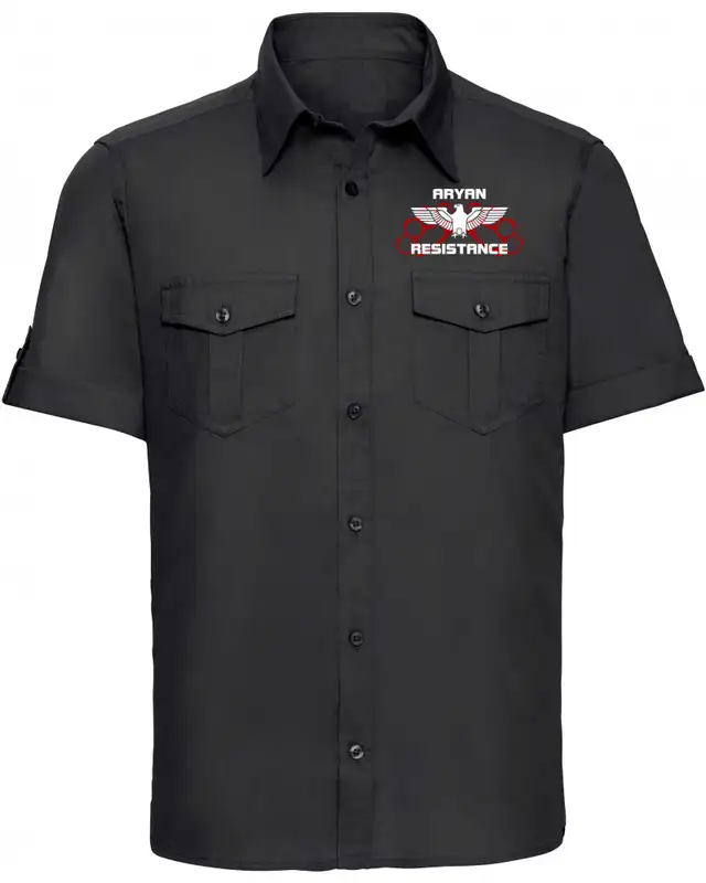 Besticktes Herren kurzarm Hemd (Aryan Resistance)