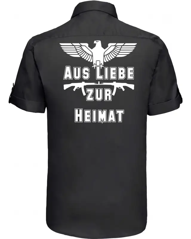Besticktes Herren kurzarm Hemd (Aus liebe zur Heimat) Bild 2