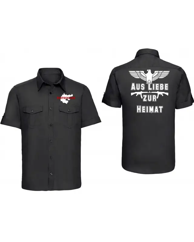 Besticktes Herren kurzarm Hemd (Aus liebe zur Heimat) Bild 3