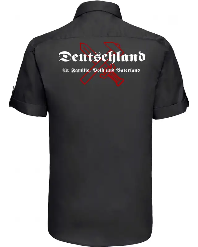 Besticktes Herren kurzarm Hemd (Deutschland für Familie, Volk und Vaterland) Bild 2