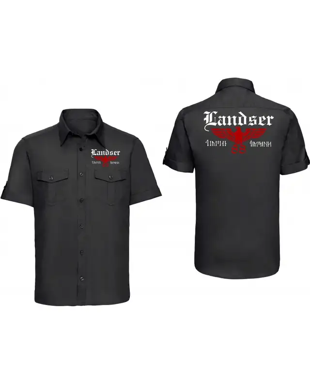 Besticktes Herren kurzarm Hemd (Landser, Adler 88) Bild 3