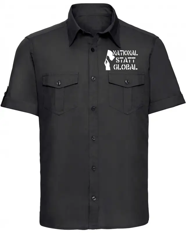 Besticktes Herren kurzarm Hemd (National statt global)