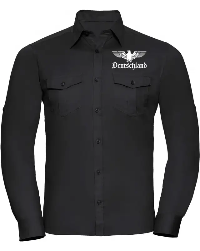 Besticktes Herren langarm Hemd (Adler, Deutschland)