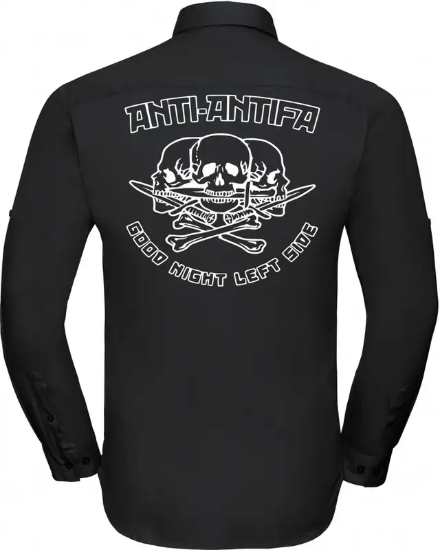 Besticktes Herren langarm Hemd (Anti-Antifa) Bild 2