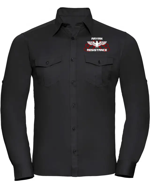 Besticktes Herren langarm Hemd (Aryan Resistance)