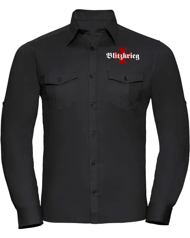 Besticktes Herren langarm Hemd (Blitzkrieg)