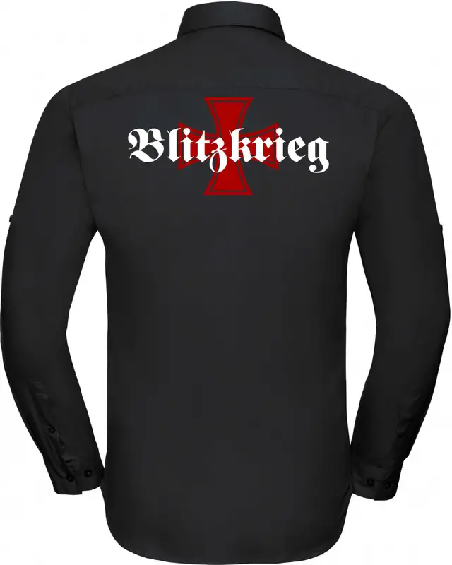 Besticktes Herren langarm Hemd (Blitzkrieg) Bild 2