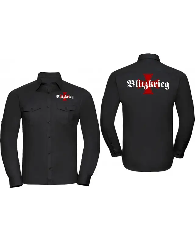 Besticktes Herren langarm Hemd (Blitzkrieg) Bild 3