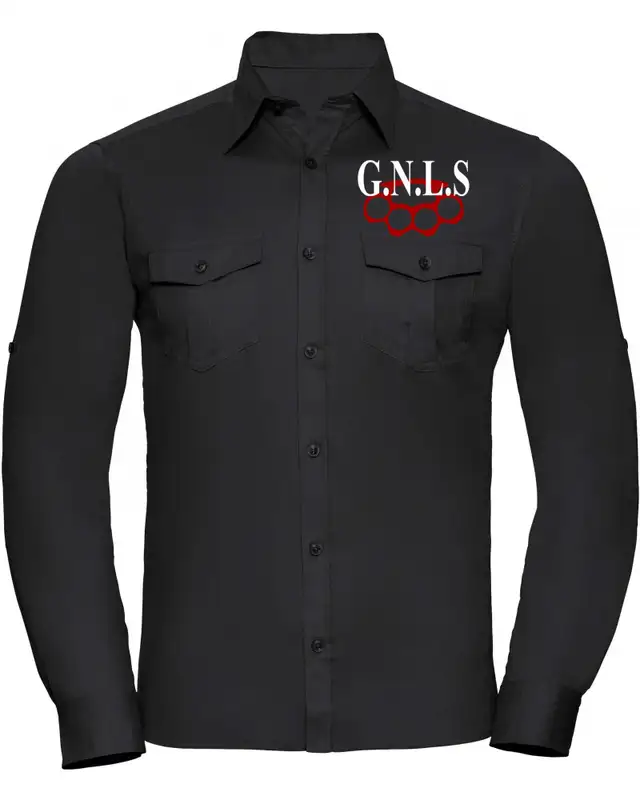 Besticktes Herren langarm Hemd (GNLS, Schlagring)