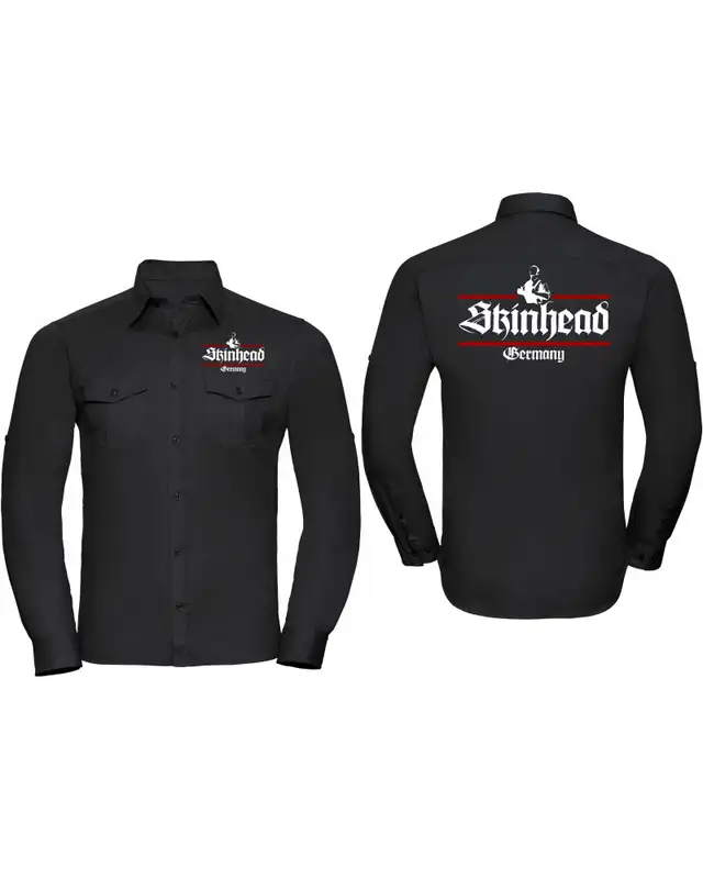 Besticktes Herren langarm Hemd (Skinhead Germany) Bild 3