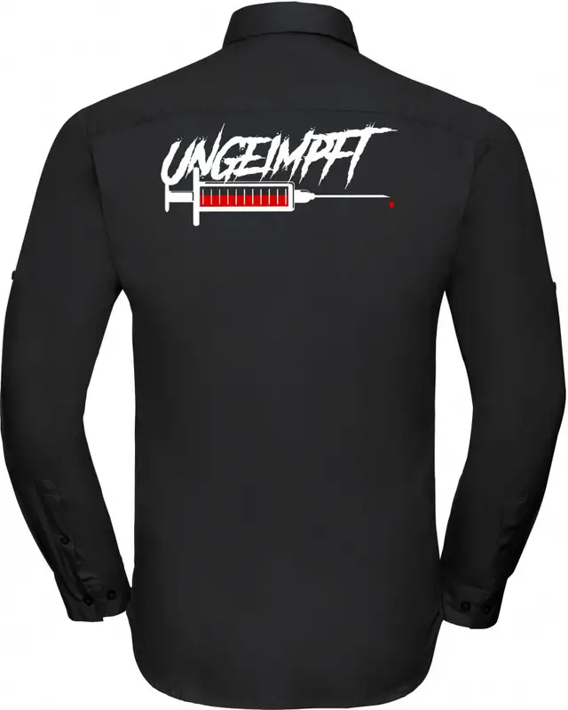 Besticktes Herren langarm Hemd (Ungeimpft, Spritze) Bild 2