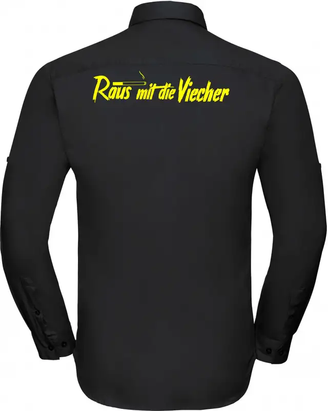 Besticktes Herren langarm Hemd (Viecher) Bild 2