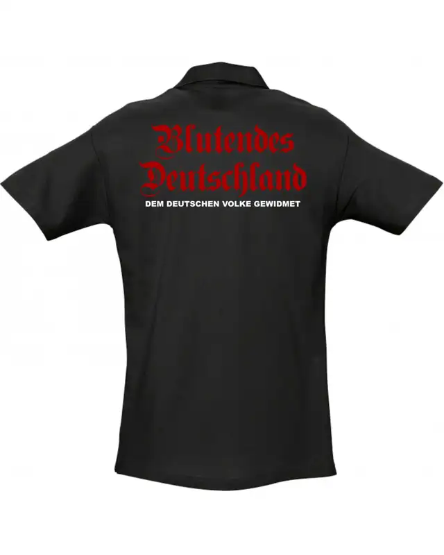 Besticktes Herren Poloshirt (Blutendes Deutschland) Bild 2