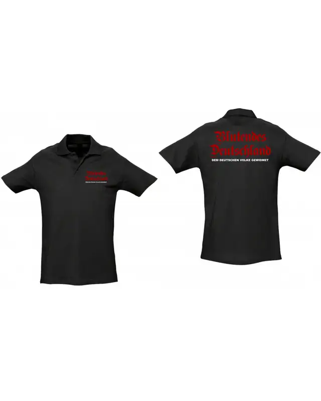 Besticktes Herren Poloshirt (Blutendes Deutschland) Bild 3
