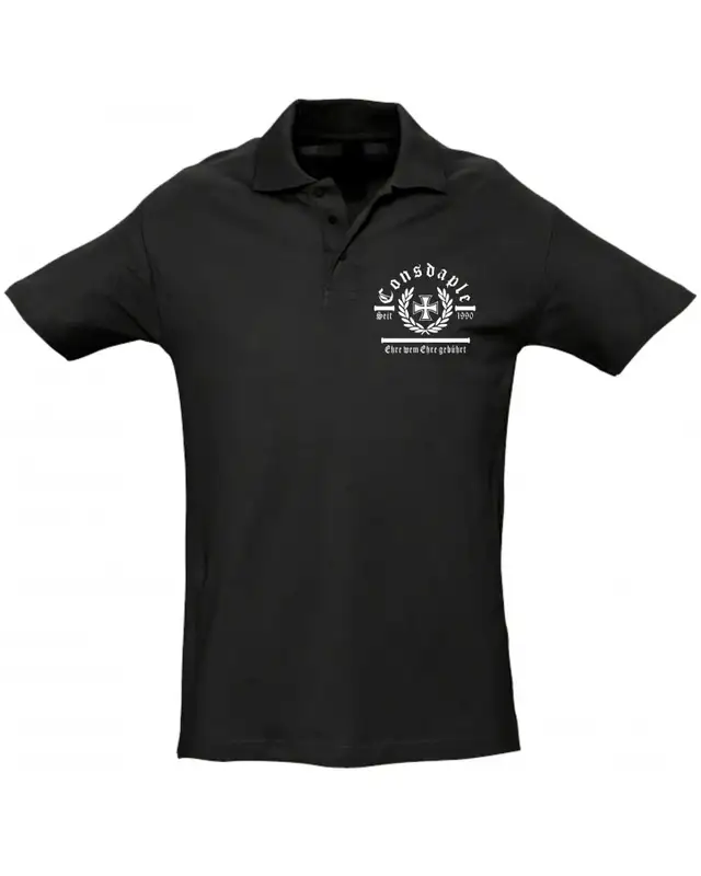 Besticktes Herren Poloshirt (Consdaple, Ehre wem Ehre gebührt)