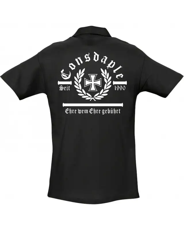 Besticktes Herren Poloshirt (Consdaple, Ehre wem Ehre gebührt) Bild 2