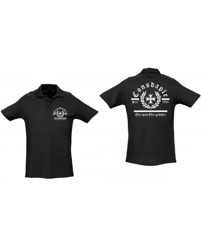 Besticktes Herren Poloshirt (Consdaple, Ehre wem Ehre gebührt) Bild 3
