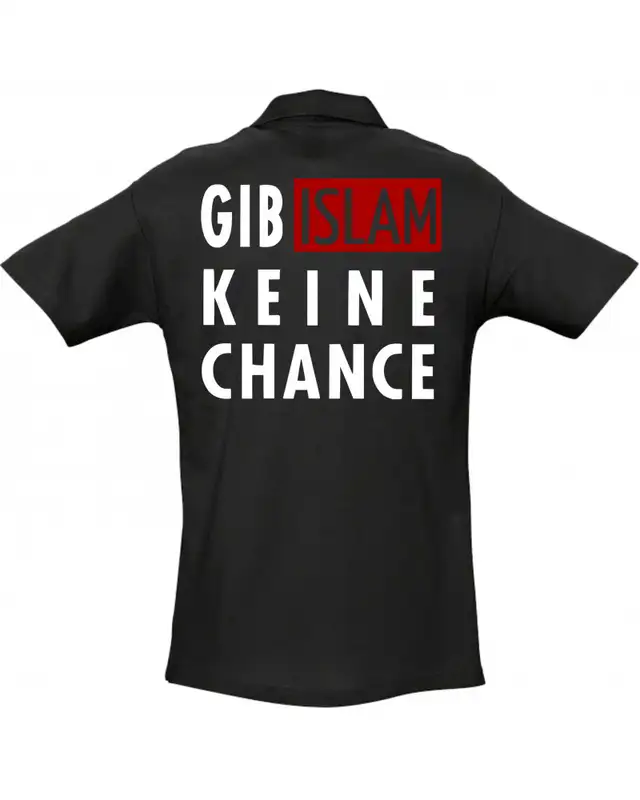 Besticktes Herren Poloshirt (Gib Islam keine Chance) Bild 2